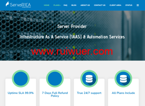 ServaRICA:加拿大无限存储VPS,4核/3G内存/初始2TB硬盘,每日增长3GB/1Gbps@6TB或100Mbps不限,$10/月起-瑞吾尔