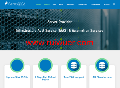 ServaRICA：加拿大无限存储VPS，4核/3G内存/初始2TB硬盘，每日增长3GB/1Gbps@6TB或100Mbps不限，$10/月起-瑞吾尔
