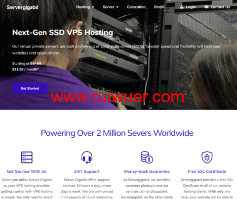Servergigabit:马来西亚kvm vps,1核/1G内存/20G硬盘/不限流量/100Mbps带宽,$7.59/月起,可选windows-瑞吾尔