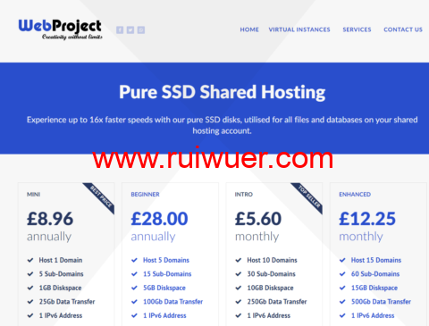 web-project:英国vps,2核/2GB内存/20GB SSD/2TB流量/1Gbps带宽,£5.60/月起-瑞吾尔