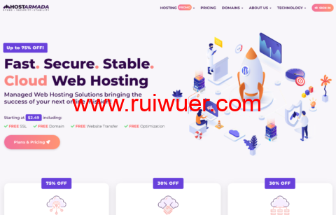 #万圣节优惠#Hostarmada：共享主机75%优惠，vps和经销商主机30%优惠，可选新加坡/法兰克福等9个机房-瑞吾尔