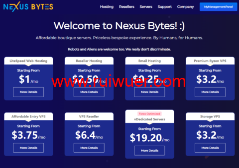 NexusBytes：美国/英国存储型VPS，2核/0.5G内存/500 GB/2500GB流量/1Gbps带宽，$3.20/月起-瑞吾尔