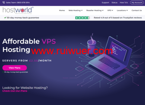 hostworld:美国和英国vps,2核/1GB内存/40GB NVMe/不限流量/1Gbps带宽,€5.9/月起-瑞吾尔