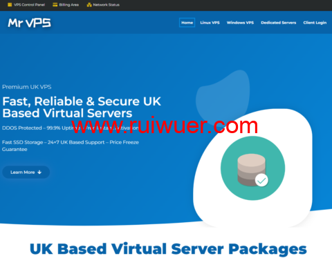 VPS.MR:英国vps,2核/8GB内存/75GB SSD/10TB流量/10Gbps带宽,£9.99/月起-瑞吾尔