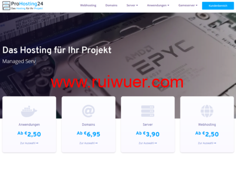 #黑五#ProHosting24:德国高防vps,4核/14GB内存/100GB SSD/不限流量/1Gbps带宽/750G防御,€4.95/月起-瑞吾尔