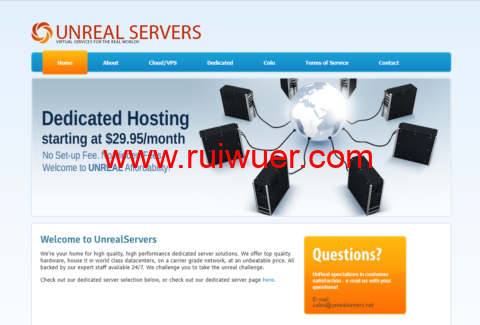 #黑五#UnRealServers:美国堪萨斯独服,全场5折,最低月付30美金起-瑞吾尔