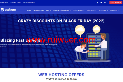 #Cyber Monday#:美国VPS,1核/512MB内存/10GB SSD/不限流量/1Gbps带宽,$10/年,美国1Gbps不限流量独服,$39/月起,可选圣何塞/洛杉矶/西雅图/拉斯维加斯/纽约/达拉斯机房-瑞吾尔
