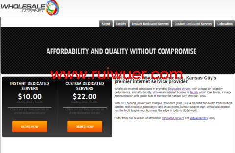 WholesaleInternet:堪萨斯独立服务器,Dual Atom/2GB内存/500GB SATA硬盘/不限流量/100Mbps带宽,$9/月起-瑞吾尔