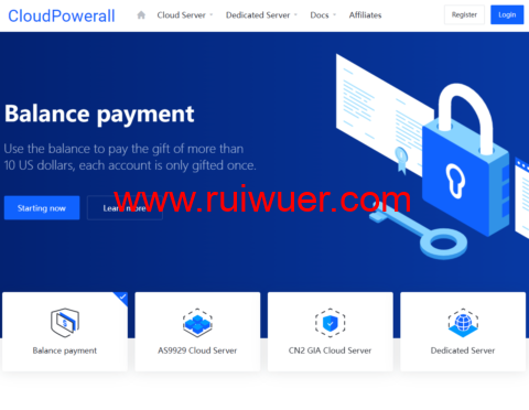 #圣诞新年促销#CloudPowerall：新购享20%优惠，CN2 GIA/AS9929线路，100Mbps-200Mbps带宽云服务器，$2.3/月起-瑞吾尔