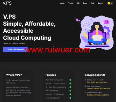 V.PS:荷兰阿姆斯特丹机房,存储型vps,1核/2GB内存/500GB/10TB流量/1Gbps带宽,€48/年,月付€5.95,可免€10安装费-瑞吾尔
