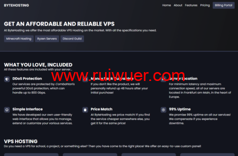 ByteHosting:德国法兰克福机房vps,1核/4GB/30GB/1TB/1Gbps带宽,€3.99/月-瑞吾尔