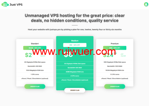 justvps:300Mbps-1Gbps带宽不限流量vps,低至$2.2/月,可选香港/美国/俄罗斯等21个机房,支持免费换机房(IP)-瑞吾尔
