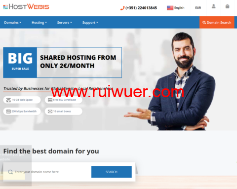 HostWebis:葡萄牙VPS,1核/512MB/10GBSSD/500 GB流量/1Gbps带宽,月付4.8美元起-瑞吾尔