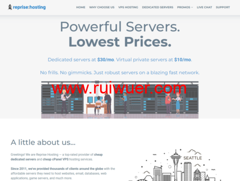 RepriseHosting:西雅图机房独服,L5640/16G内存/240G SSD/1Gbps带宽,$27.97/月-瑞吾尔