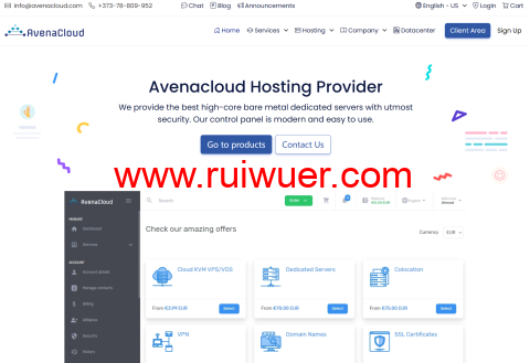 AvenaCloud:摩尔多瓦抗投诉VPS,1核/1GB/10GB SSD/100Mbps不限流量,€11.5/年-瑞吾尔