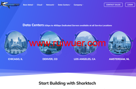 Sharktech:洛杉矶/丹佛/芝加哥/荷兰机房高防服务器1Gbps不限流量$79/月起,10Gbps不限流量$399/月起-瑞吾尔