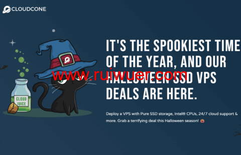 #万圣节促销#CloudCone：1核/1GB/14GB SSD/3TB@1Gbps带宽，$16.99/年，可选洛杉矶/圣路易斯机房-瑞吾尔