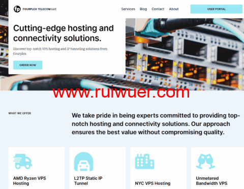 Fourplex：纽约vps，1核AMD Ryzen/1GB/10GB NVMe/不限流量，$3.5/月-瑞吾尔