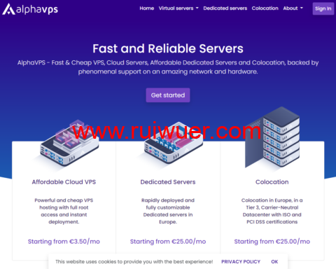 #黑五#AlphaVPS：特价VPS，可选Intel或AMD系列，1~10Gbps带宽，€12.99/年，可选美国/英国/德国/保加利亚机房-瑞吾尔
