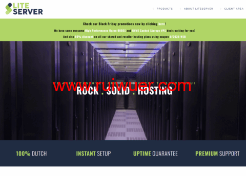 #黑五#LiteServer：荷兰VPS，AMD EPYC@1核/2GB/700GB/40TB@2.5Gbps带宽，€30/年-瑞吾尔