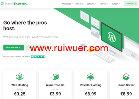 HostFactor：德国vps，1核/0.5GB/10 GB NVMe/1 TB/1Gbps带宽，€1.66/月-瑞吾尔