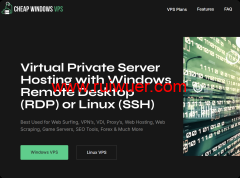 #补货#VPSHostingService：Windows VPS，3核/8GB/75GB NVME/不限流量/1Gbps带宽，$88/年，多机房可选-瑞吾尔