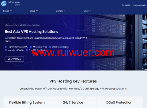 Mondoze：马来西亚原生 IP · 双 ISP｜Ryzen Pro 云独立服务器· Ultra VPS｜不限流量 · Linux/Windows 可选 · 支持加密货币-瑞吾尔